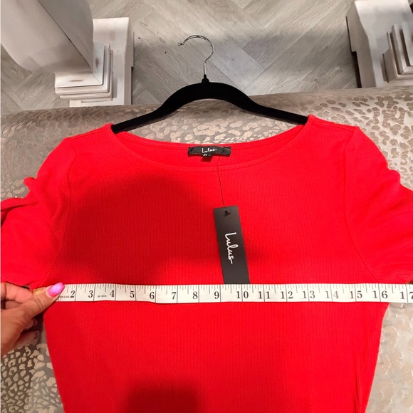NEW Lulus Ideal Approach Red Long Sleeve Mini Dress MEDIUM Flattering NWT - Picture 7 of 8